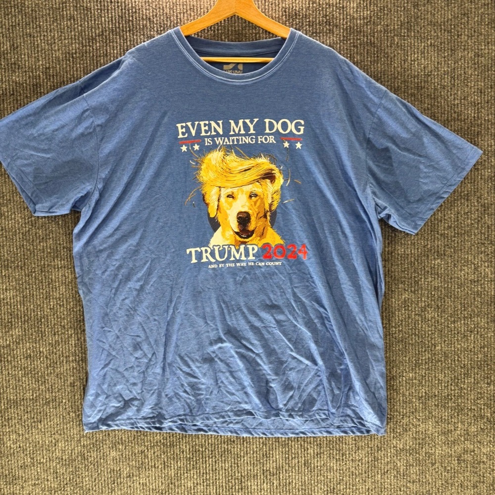 Donald Trump Even My Dog Is Voting For Trump 2024 Graphic Print T-Shirt Mens XXL